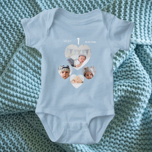 Body Para Bebê Aniversário com idade foto colagem bebê bebezinho 