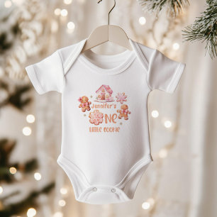 Body Para Bebê Aniversário de 1 ano do Little Cookie Christmas
