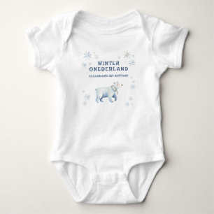 Body Para Bebê Aniversário de 1 ano do Urso Polar Onederland de I