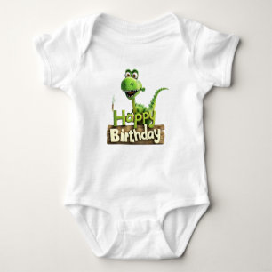 Body Para Bebê Aniversário de Princesa Dinossauro – Placa de Fest
