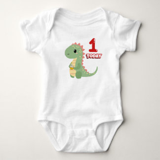 Body Para Bebê Aniversário do Dino 1 Hoje