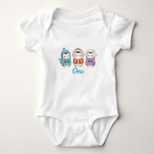Body Para Bebê Aniversário do Pinguim no Inverno Mágico
