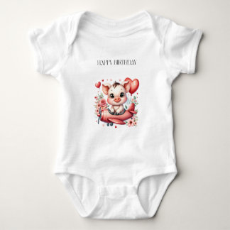 Body Para Bebê Aniversário do Porco Piloto