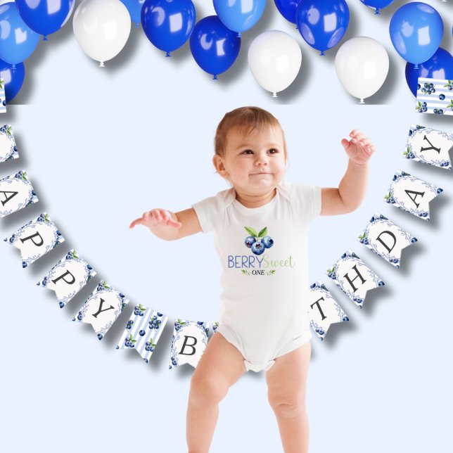 Body Para Bebê Aniversário Doce de Frutas Personalizado (Custom Berry Sweet Birthday Baby Bodysuit)