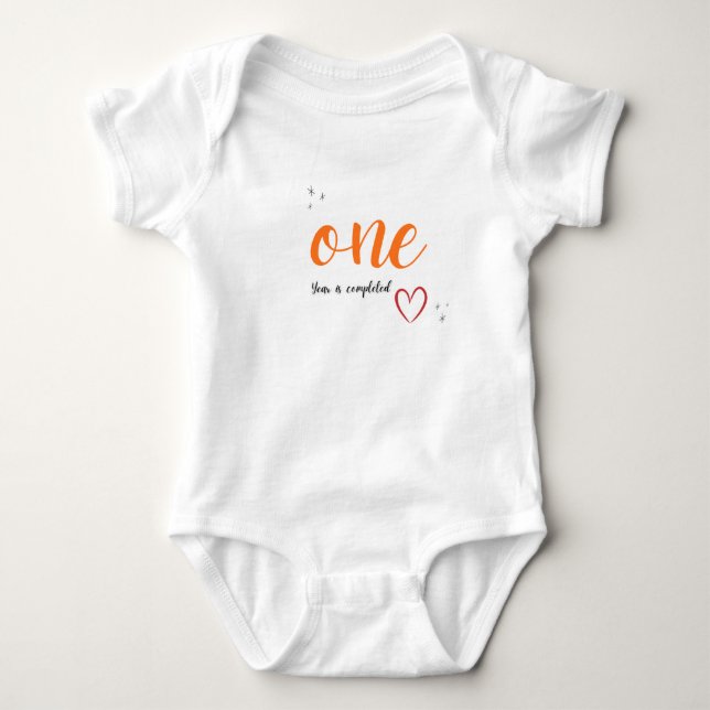 Body Para Bebê Aniversário Personalizado do Bebê de 1 Ano  (Frente)