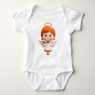 Body Para Bebê Anjo Bebê – Anjo de Desenho Animado Fofo com Auréo