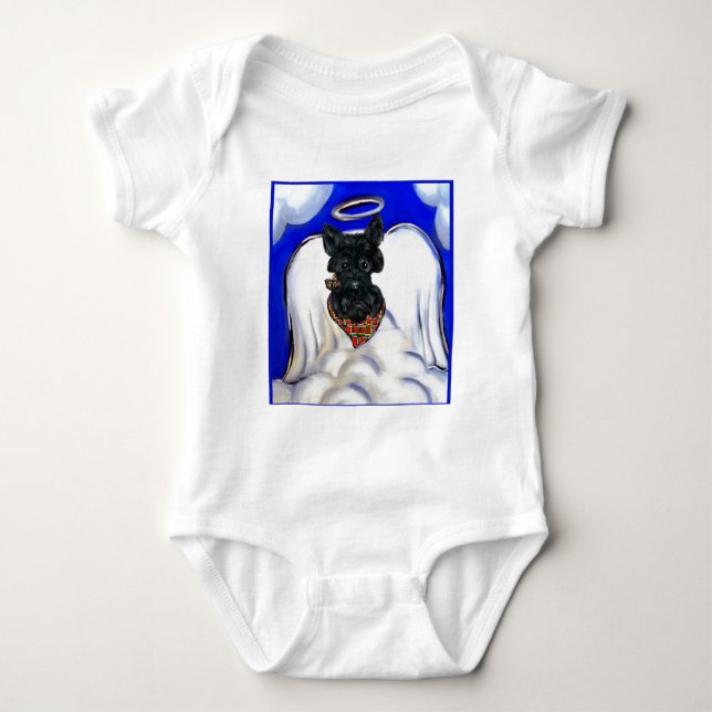 Body Para Bebê Anjo Black Scottish Terrier (Frente)