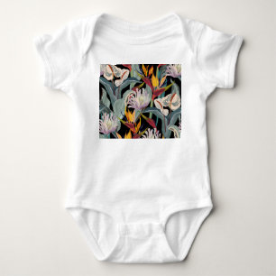 Body Para Bebê Anthurium Strelitzia: Esplendor Tropical Vintage.