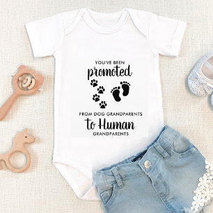Body Para Bebê Anunciante de Gravidez Engraçado Avós de Cachorro