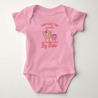 Body Para Bebê Anúncio de Bebê Irmã Mais Velha Donut Rosa
