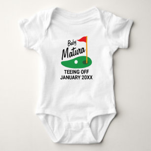Body Para Bebê Anúncio de Bebê Tema Golfe Personalizado