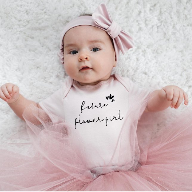 Body Para Bebê Anúncio de futura menina de flores Casamento (Criador carregado)