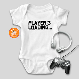 Body Para Bebê Anúncio de gravidez da mãe gamer carregando o Joga