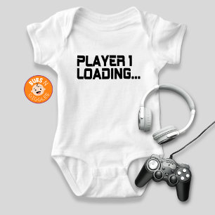 Body Para Bebê Anúncio de gravidez da mãe gamer carregando o Joga
