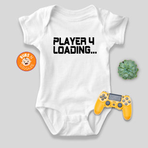 Body Para Bebê Anúncio de gravidez da mãe gamer carregando o Joga