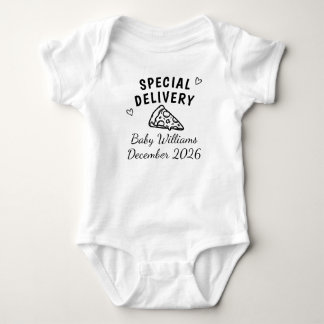 Body Para Bebê Anúncio de Gravidez de Entrega Especial de Pizza P