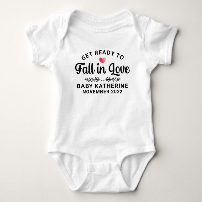 Body Para Bebê Anúncio de Gravidez de Outono (Frente)