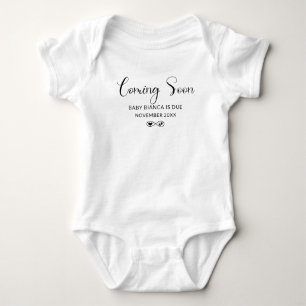 Body Para Bebê Anúncio de Gravidez Personalizada de Script em Bre