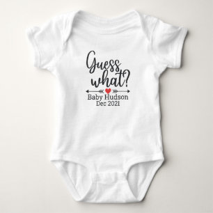 Body Para Bebê Anúncio de Gravidez Personalizado Adivinhe O Quê