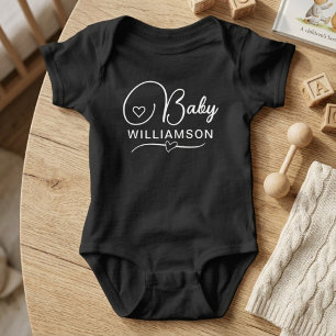 Body Para Bebê Anúncio de Gravidez Personalizado com Nome do Bebê