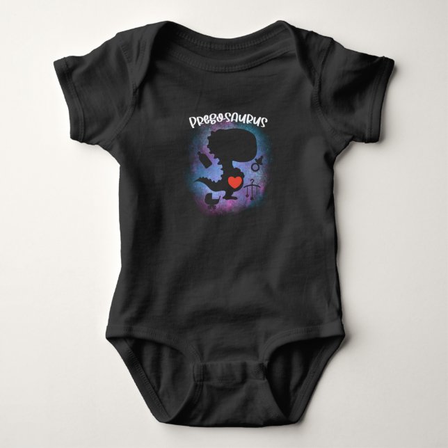 Body Para Bebê Anúncio de Gravidez Pregosaurus (Frente)