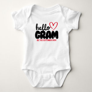 Body Para Bebê Anúncio de Gravidez Revelação Bebê Olá Gram