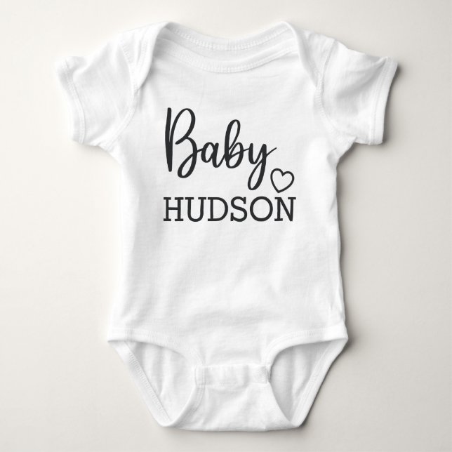 Body Para Bebê Anúncio personalizado de gravidez com nome (Frente)