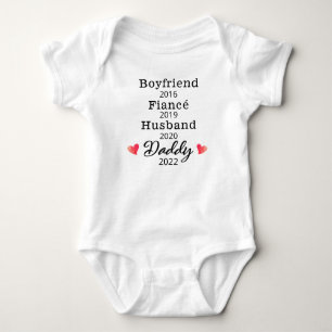 Body Para Bebê Anúncio personalizado de gravidez de novo Pai