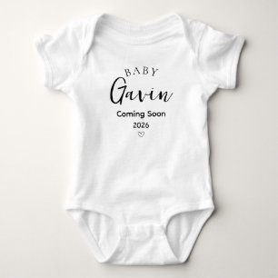 Body Para Bebê Anúncio Personalizado de Revelação de Gravidez