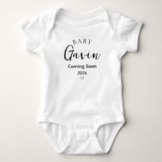 Body Para Bebê Anúncio Personalizado de Revelação de Gravidez
