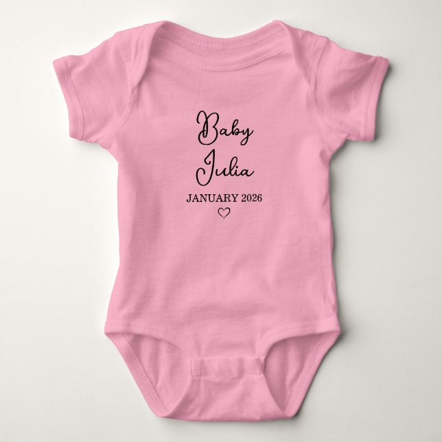 Body Para Bebê Anúncio Personalizado do Nome do Bebê (Frente)