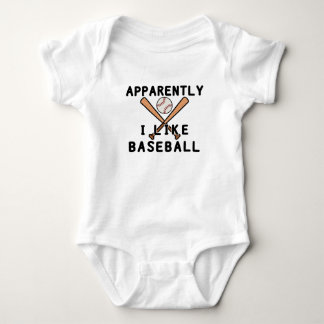 Body Para Bebê Aparentemente Eu Gosto de Beisebol | Jogador de Be