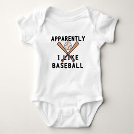 Body Para Bebê Aparentemente Gosto De Baseball | Jogador de beise