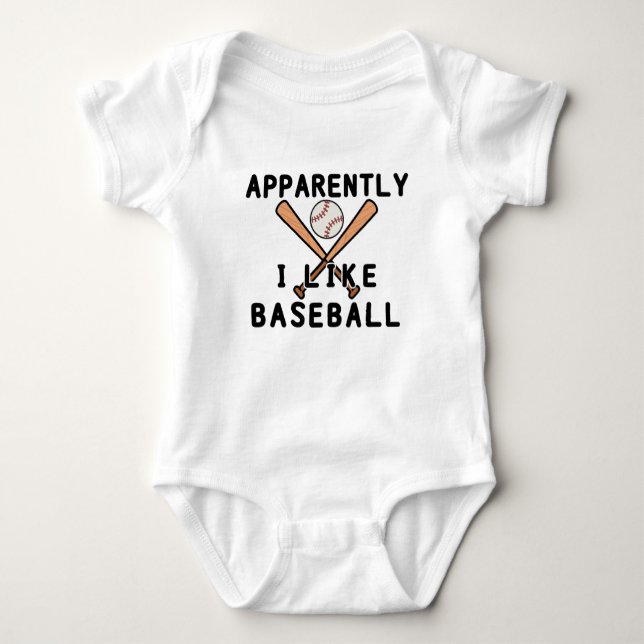 Body Para Bebê Aparentemente Gosto De Baseball | Jogador de beise (Frente)