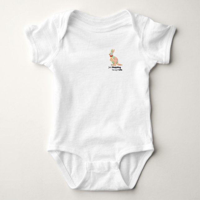 Body Para Bebê Apenas Saltando pela Vida Design de Canguru (Frente)