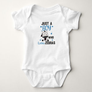 Body Para Bebê Apenas Um Menino Que Ama Zebras Ama Animais Doces