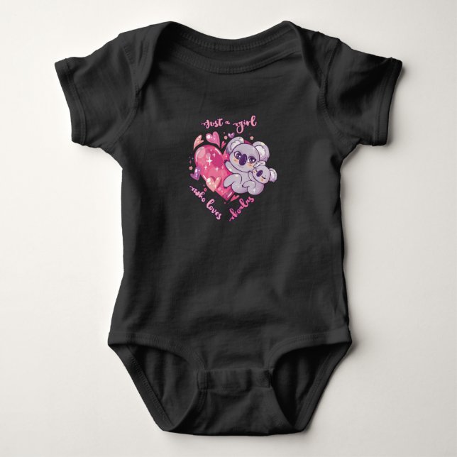 Body Para Bebê Apenas Uma Garota Que Ama Coalas (Frente)