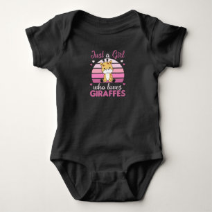 Body Para Bebê Apenas Uma Garota Que Ama Girafas - Girafa Bonita