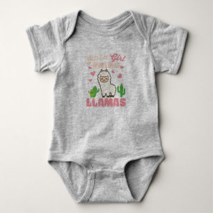 Body Para Bebê apenas uma garota que ama lhamas fofas