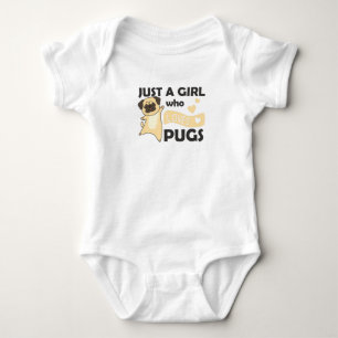 Body Para Bebê Apenas Uma Garota Um Pug Ama Kawaii