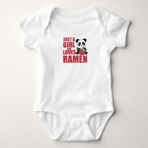 Body Para Bebê Apenas Uma Menina Que Ama Ramen Panda Kawaii