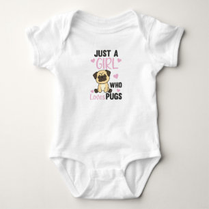 Body Para Bebê Apenas Uma Menina Que Puga Adora Cachorro Kawaii P