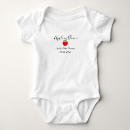 Body Para Bebê Apple in bloom baby shower red apple name date 