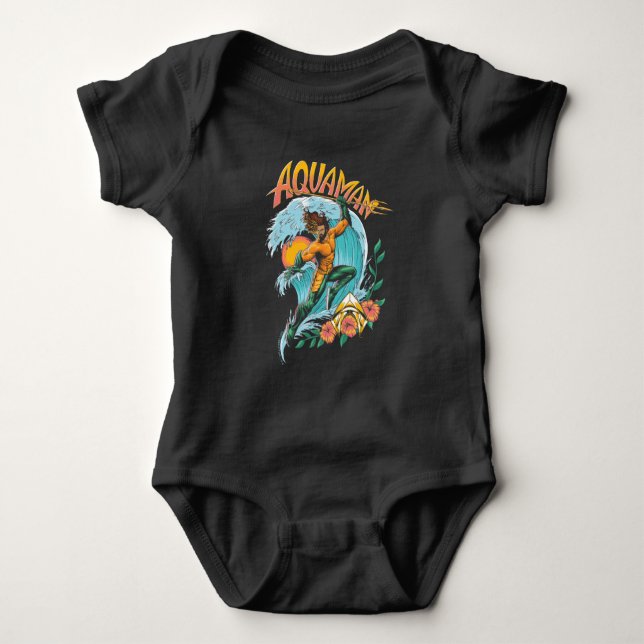 Body Para Bebê Aquaman e Trident Ascensão Graphic (Frente)