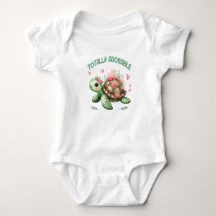Body Para Bebê Aquarela, adorável, doce tartaruga