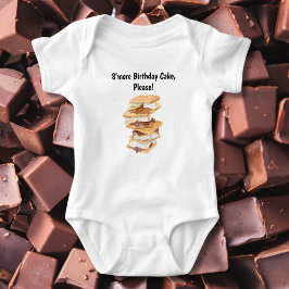 Body Para Bebê Aquarela  Aniversário de Criança de S'mores Realis