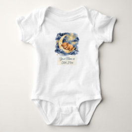 Body Para Bebê Aquarela Bezerro das Terras Altas Adormecido Lua C