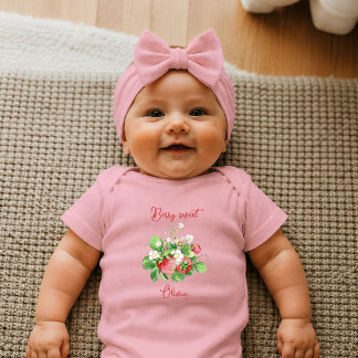 Body Para Bebê Aquarela Morango Doce Recém-Nascido