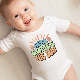 Body Para Bebê Aqui vem o sol Chá de Bebê