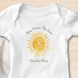 Body Para Bebê Aqui Vem O Sol Personalizado